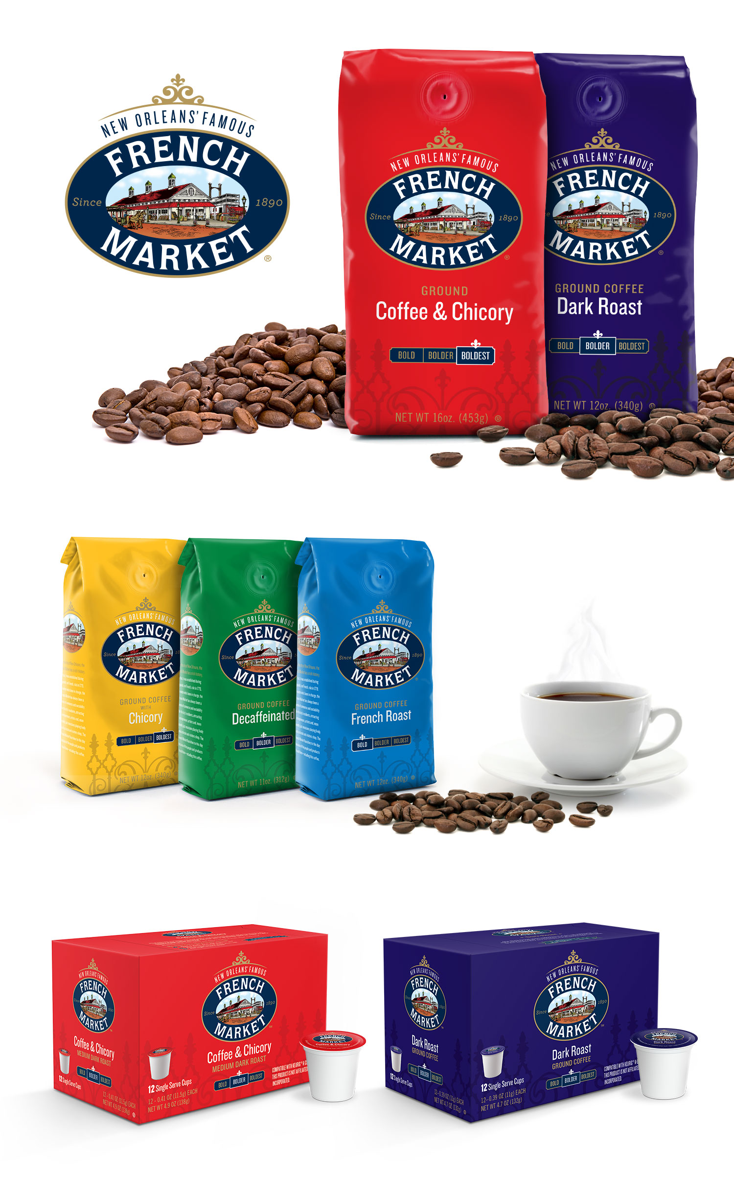 French Market Coffee Packaging
